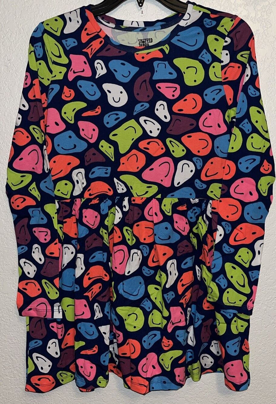 Smiley face Multicolor Summer Dress Big Girls Sz XXL (14-16) Spotted Zebra
